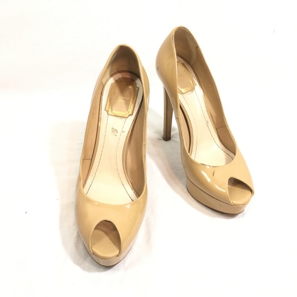 Dior Shoes - Christian Dior Patent Peep Toe Stiletto Heels